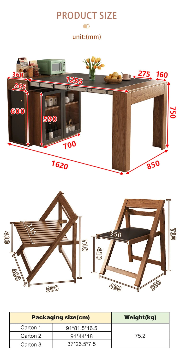 Folding Extendable Dining Table