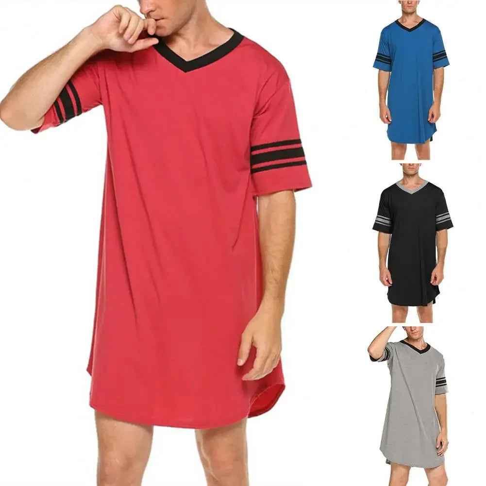 Men’s Contrast Sleep Shirt Robe