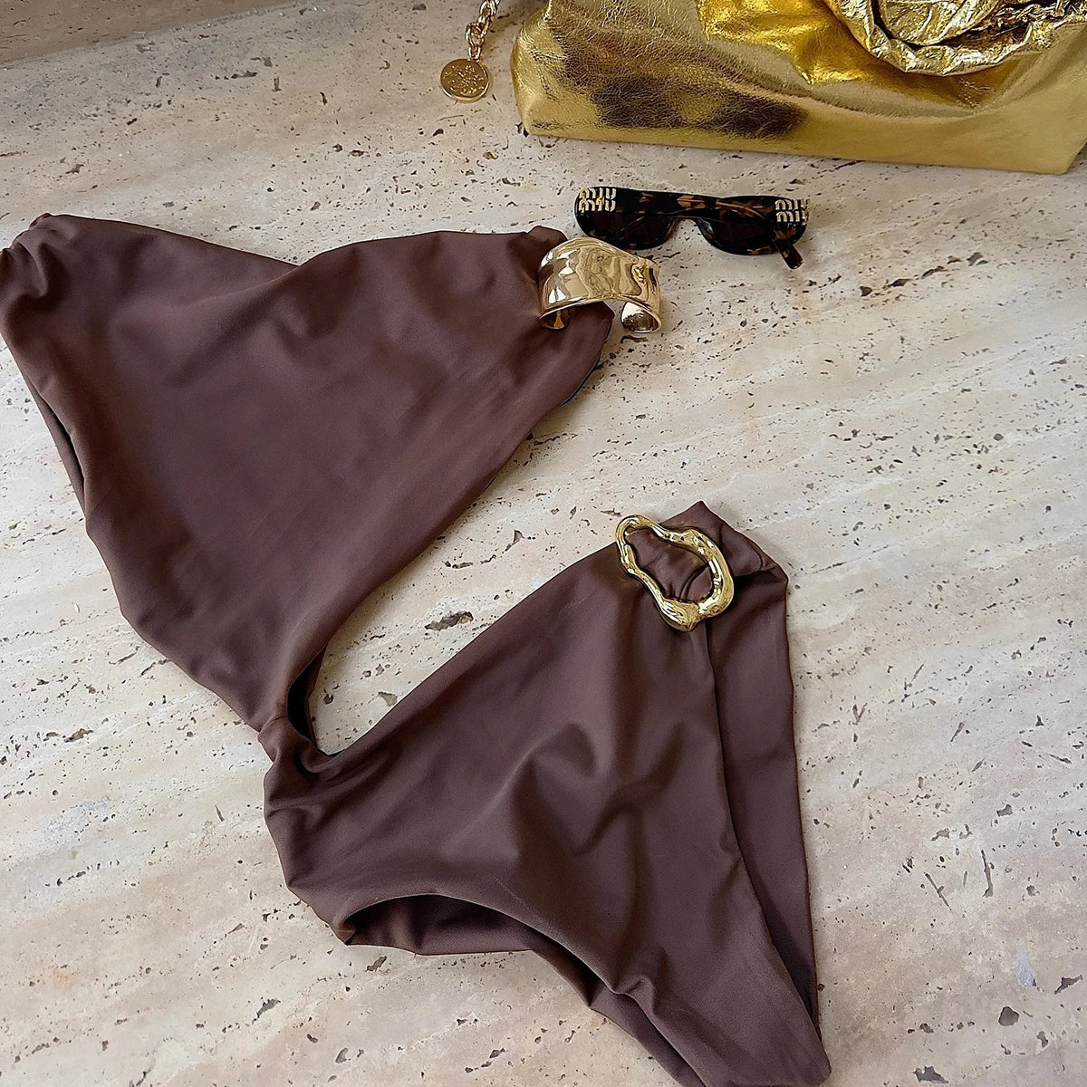 Women One Shoulder Sexy One Piece Swimsuit