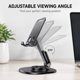 Adjustable Aluminum Desktop Phone Stand – Foldable & Hands-Free
