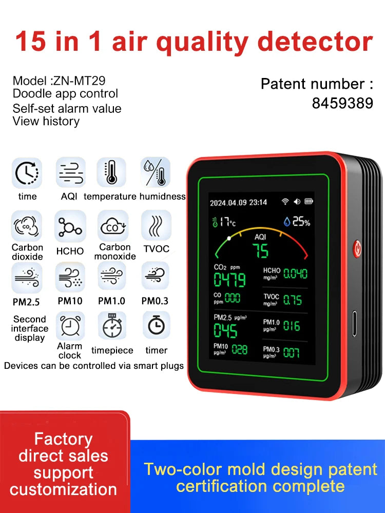 15-in-1 Smart Air Quality Monitor