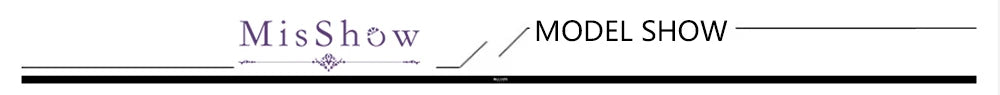 MisShow logo featuring 'MODEL SHOW' text, stylish design for evening and bridesmaid dress presentation.