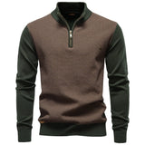 Men's Striped Cotton Turtleneck Sweater