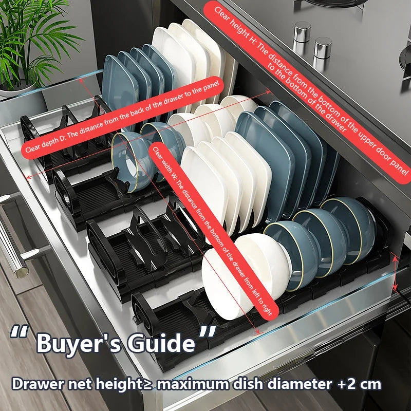 Built-In Cabinet Dish Storage Rack