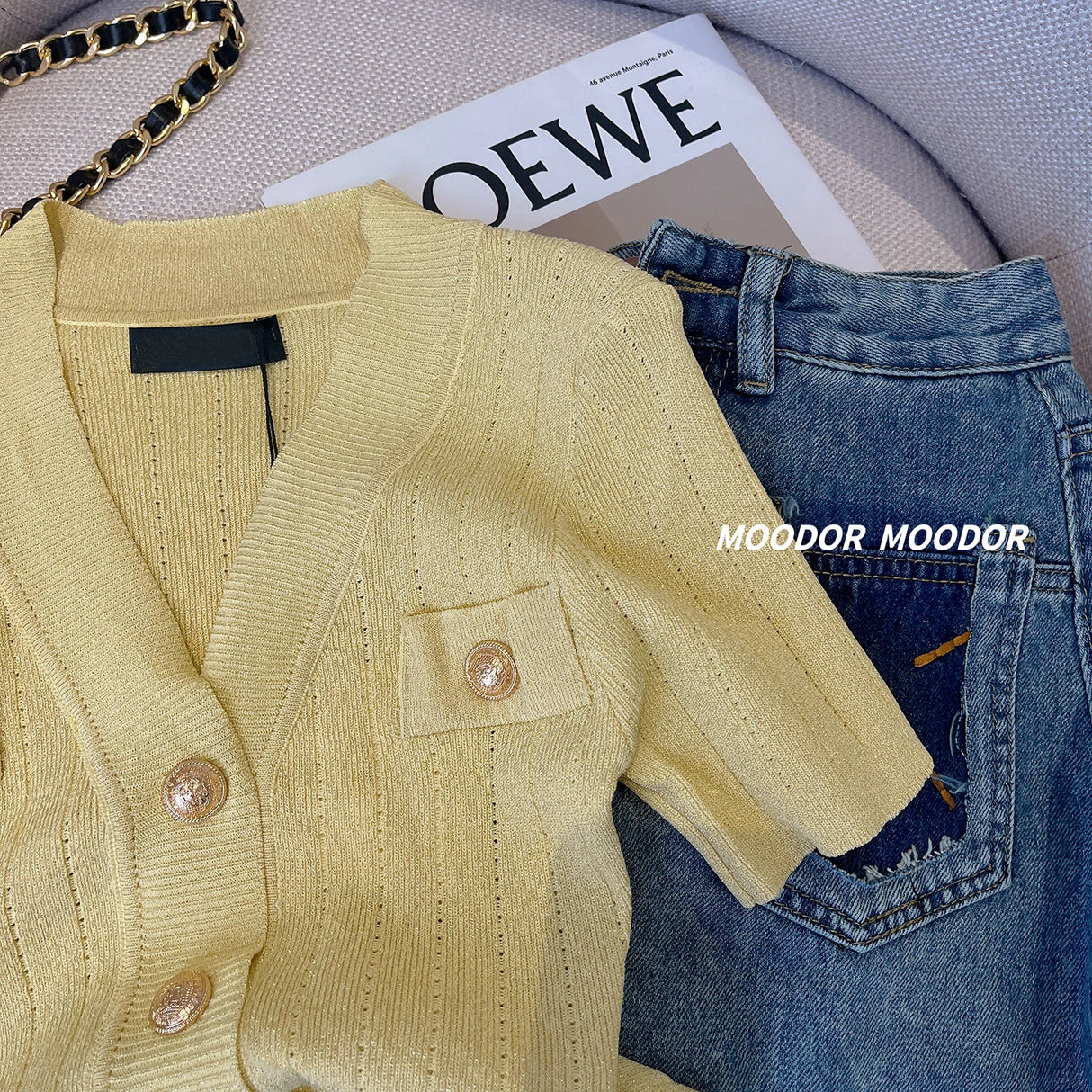 Women's Gold Button Ice Silk Cardigan