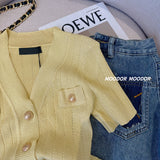 Women's Gold Button Ice Silk Cardigan