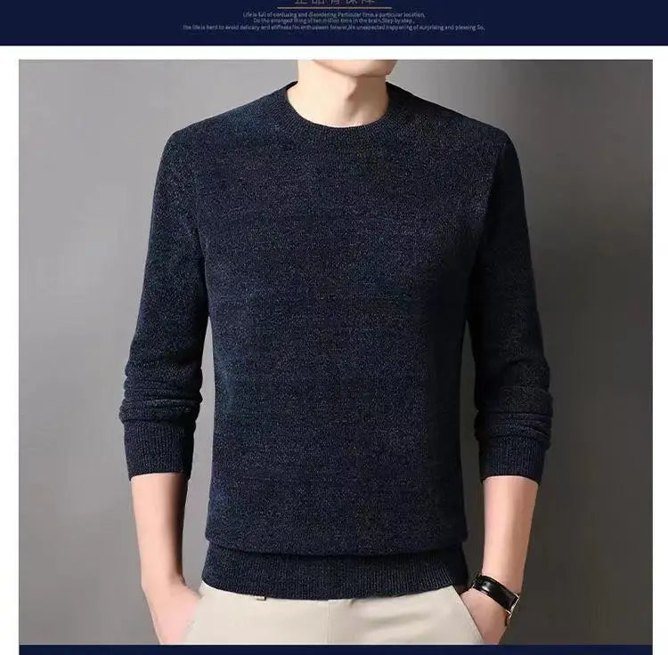 Men's Mink Cashmere O-Neck Sweater