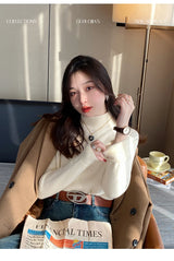 Women's Retro Red Turtleneck Sweater