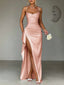 Midnight Satin Slip Gown