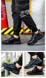 Men Rotary Buckle Steel Toe Safety Shoes