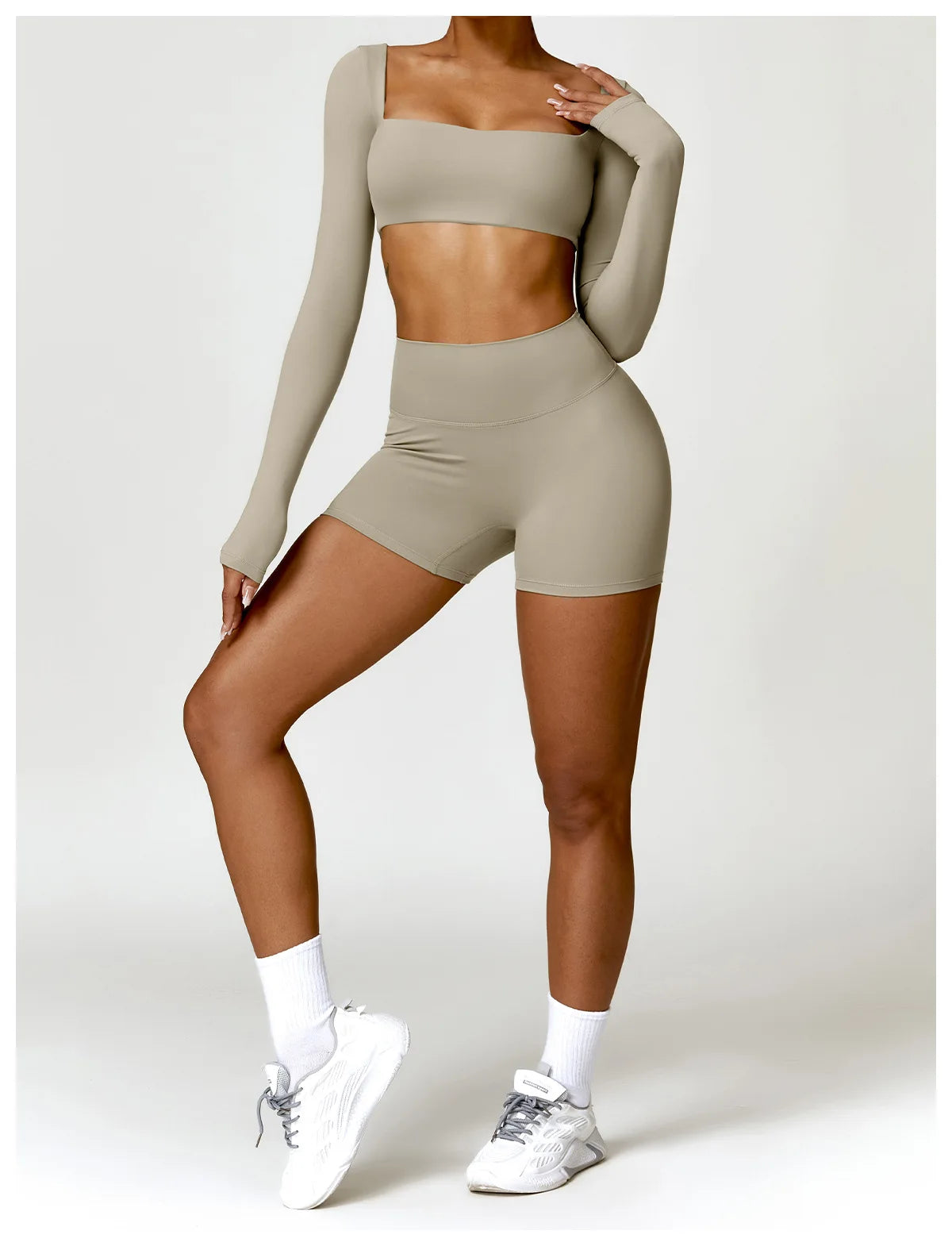 Women's Long Sleeve Yoga Shirt – Gym Push-Up Fitness Top