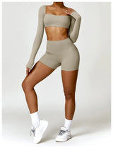 Women's Long Sleeve Yoga Shirt – Gym Push-Up Fitness Top