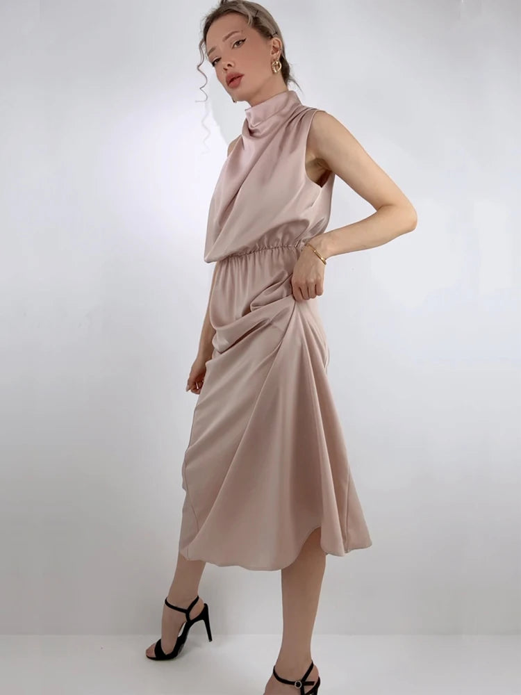 Women's Silk Satin Evening Dress