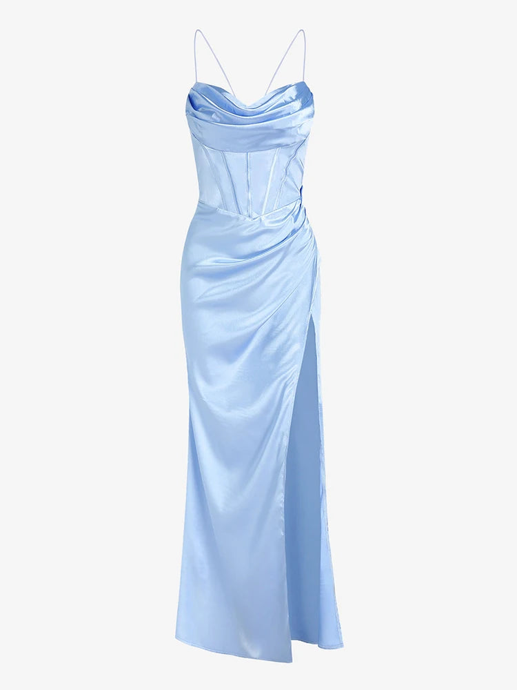 Scarlet Satin Corset Dress