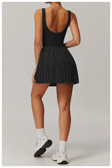 Women Pocket Pleated Sports Jumpsuit