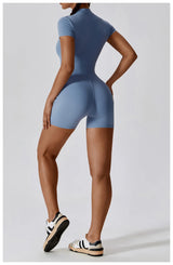 Women Summer Zipper Yoga Jumpsuit
