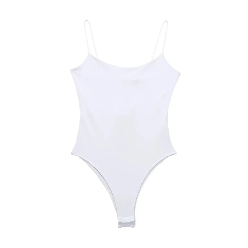 MUJER Sleeveless Backless Women's Bodysuit – Sexy Tight Bodycon Summer Top