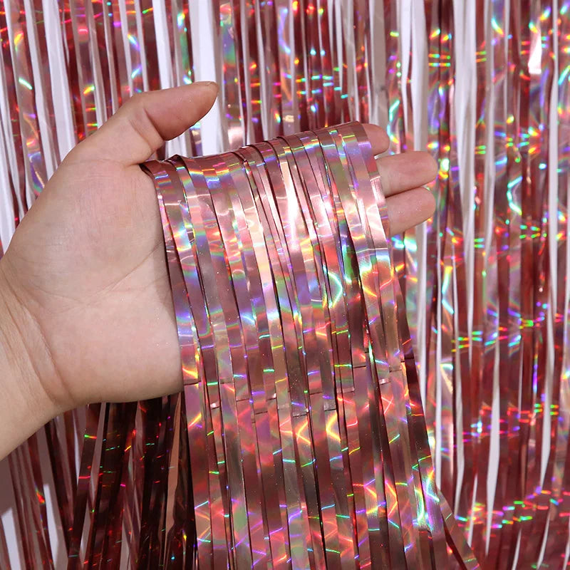 Foil Tinsel Fringe Curtain Backdrop