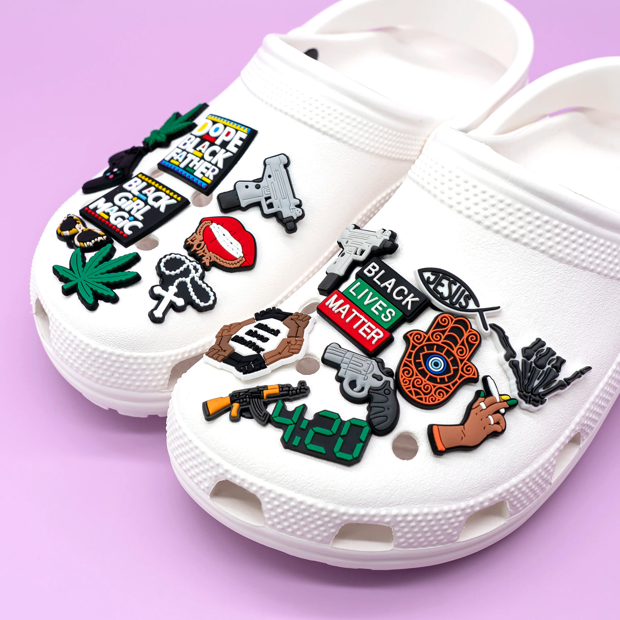 Women Gun Style Shoe Charms Trendy