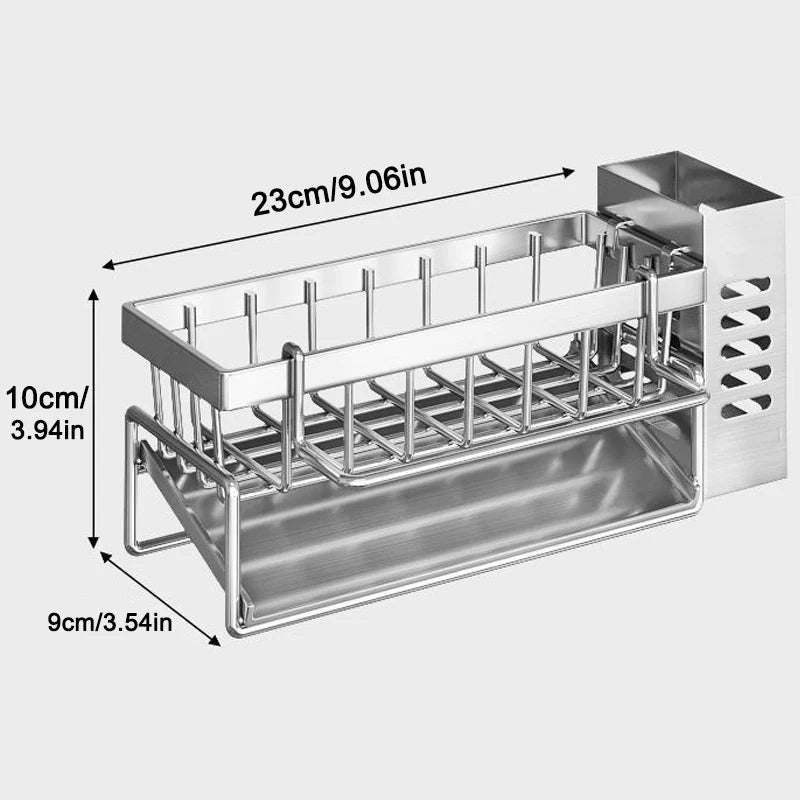 Stainless Steel Sink Storage Rack – Kitchen Sponge Organizer