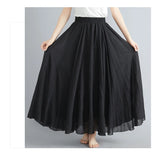 Women Cotton Linen Maxi Skirt