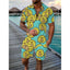 Men's 3D Print Polo & Shorts Set