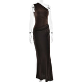 Luxe One-Shoulder Satin Gown