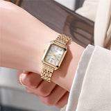 Gold Plated Square Ladies Quartz Watch