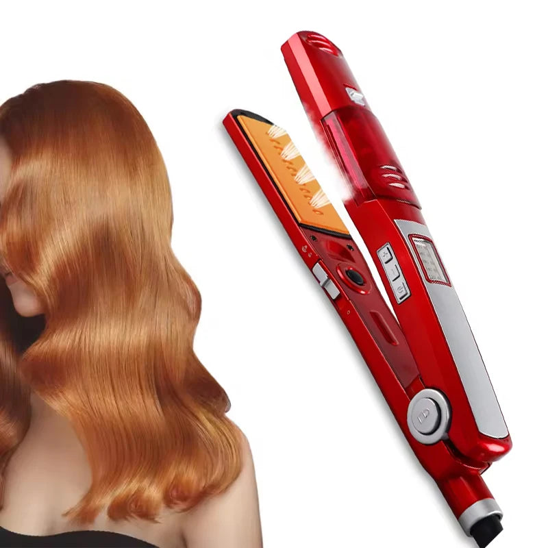 Steam Hair Straightening Brush Flat Iron