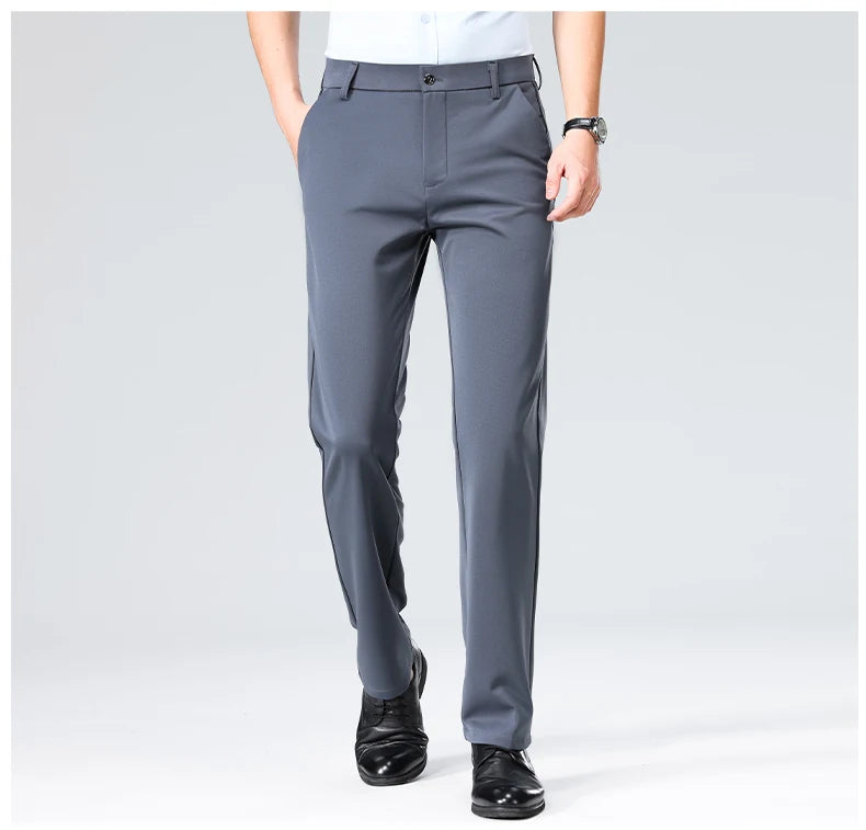 Men's Plus Size Business Trousers – Classic Black