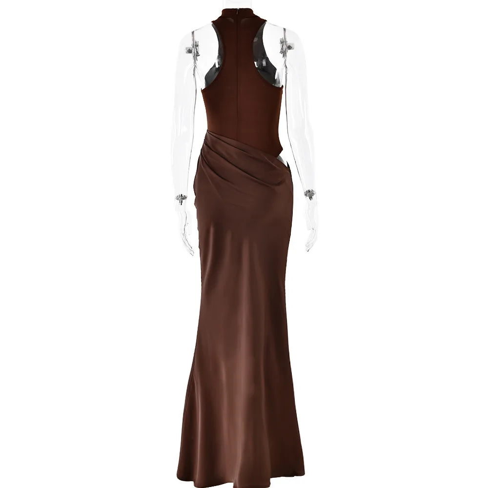 Luxe Satin Cutout Maxi Dress