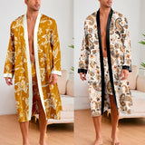 Men’s Leopard Satin Bathrobe Set