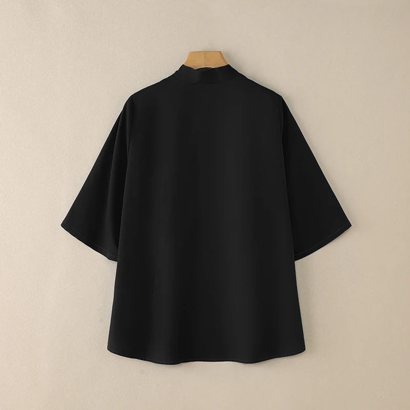 Kyoto Cross V-Neck Tunic Blouse