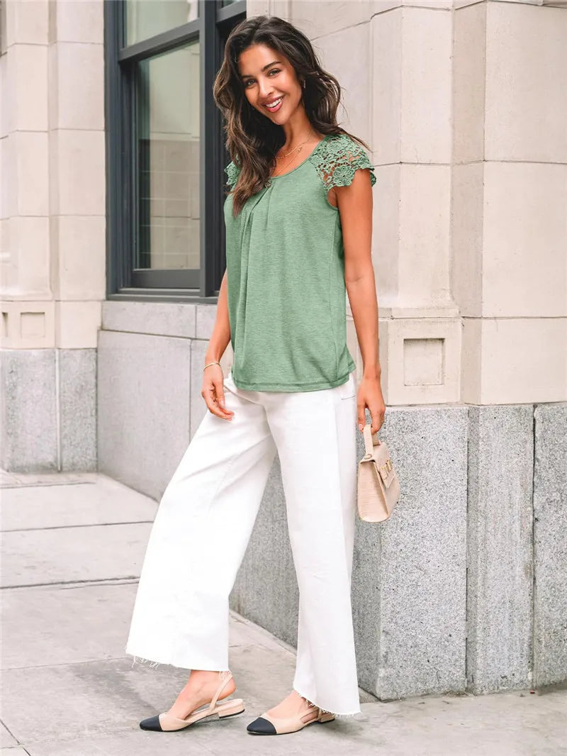 Bella Lace Oversized White Blouse