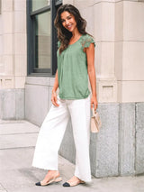 Bella Lace Oversized White Blouse