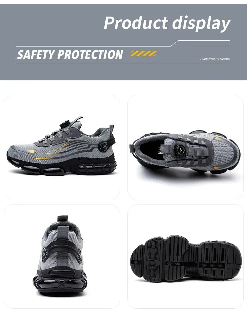 Women Safety Shoes White Lightweight Sneakers