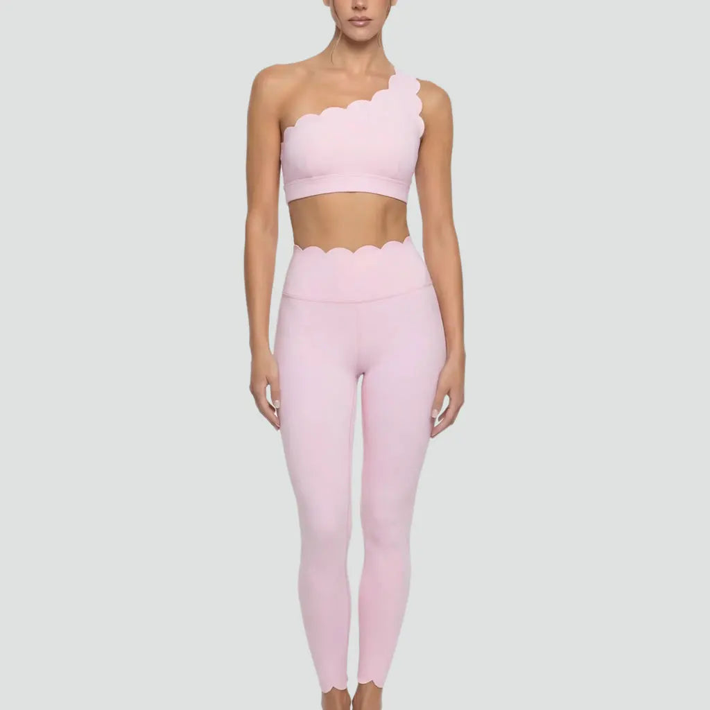 Blush One-Shoulder Yoga Set