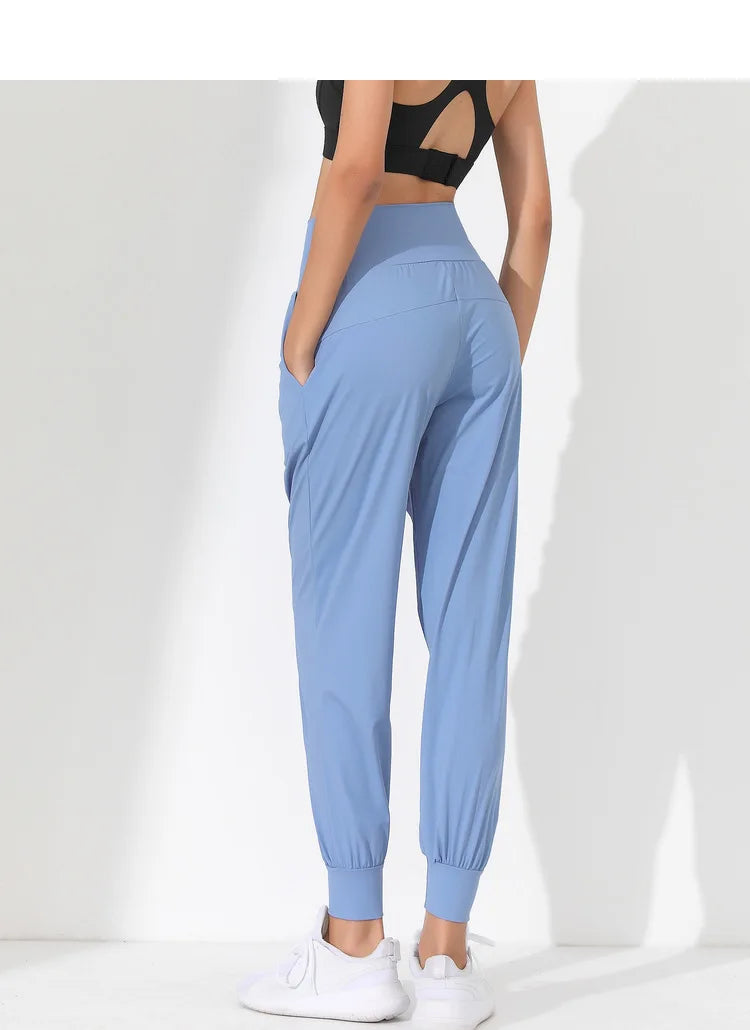 Hearuisavy Loose Quick-Dry Yoga Pants – Pleated Jogging Capris with Pockets