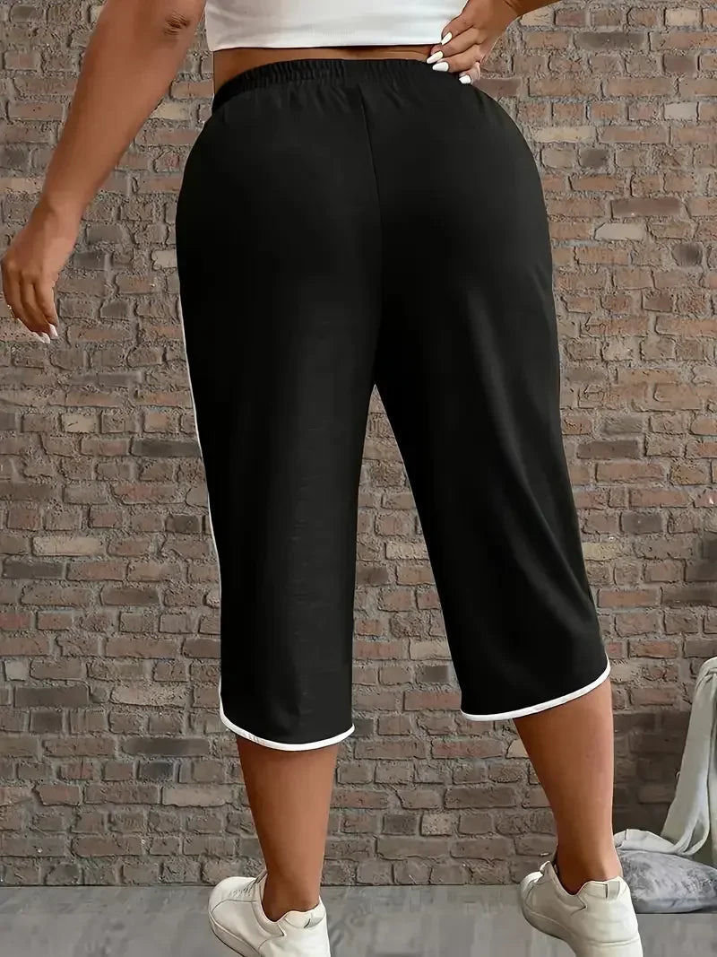 Women's Plus Size 3/4 Pants – Stretchy Casual