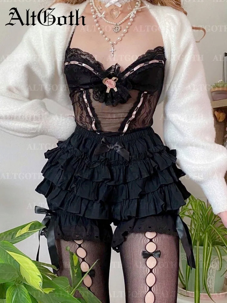 Women's Kawaii Patchwork Skirt Shorts