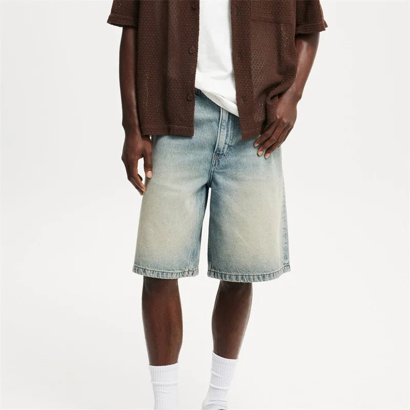 Men Vintage Denim Shorts
