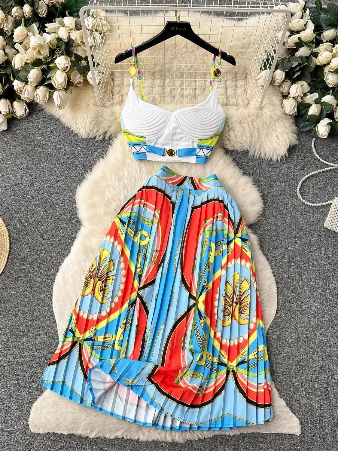 Women's Crop Top & Skirt Set
