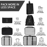 7-Piece Travel Packing Organizer Set – Folding Luggage Cubes