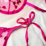Floral Embroidery Lingerie Set