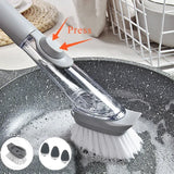2-in-1 Kitchen Cleaning Brush with Sponge Dispenser