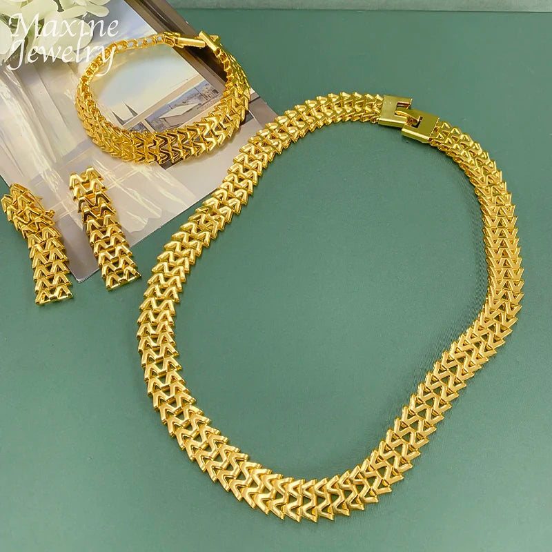 18K Gold Plated Bridal Jewelry Set
