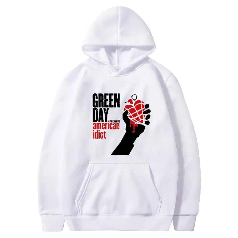 Green Day Printed Pullover Hoodie