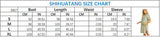 Size chart for Striped Nursing Maternity Dress, showing bust, length, waist, and sleeve measurements.