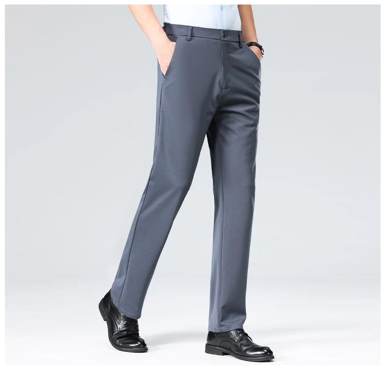 Men's Plus Size Business Trousers – Classic Black