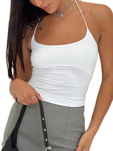 White Halter Cami Top